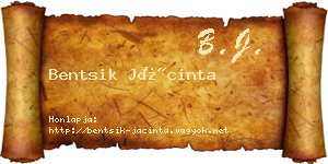 Bentsik Jácinta névjegykártya